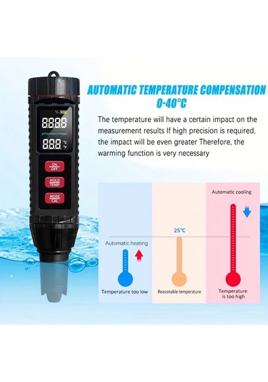 Xuweiwei Black Cloud Prime 7 İn 1 Su Kalitesi Test Cihazı Tds Ec Sıcaklık Tuz Orp Ph Ölçer Akvaryum Havuz İçme Suyu Portatif Cr2032 Pil
