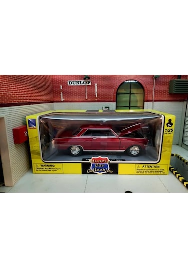New Ray Koleksiyon 1 / 24 Ölçek 1964 Chevy Nova Ss Kırmızı Model Metal Araba
