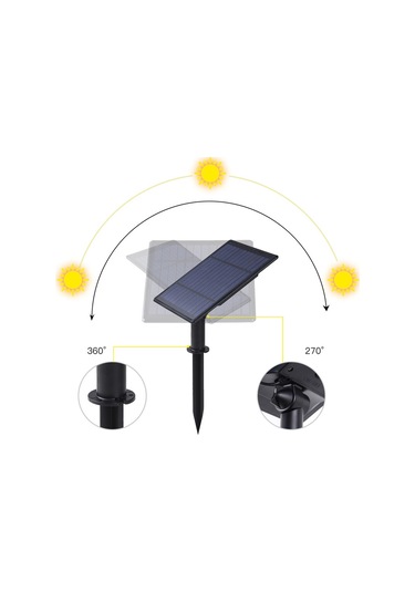 Tomshine 2w Çift Güneş Spot 130lm 2-ın-1 Suya Dayanıklı Sıcak Beyaz