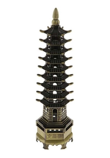 Pazly Wen Suntek Sanatları Modeli Kulesi El Çin Chang Bronz-18cm Xd