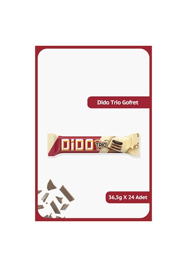 Ülker Dido Trio Beyaz Çikolatalı Gofret 24 x 36.5 G