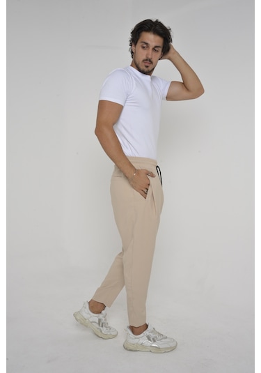 Baykim Sports Wears Unisex Modern Şalvar Pantolon Krem