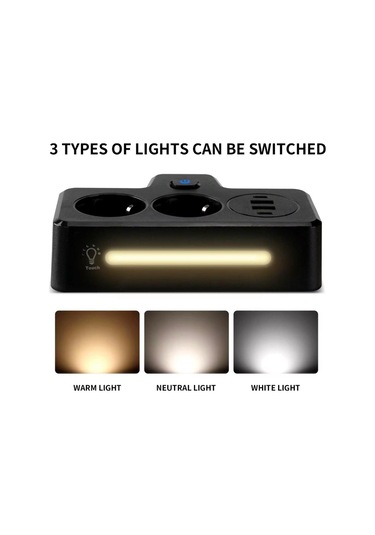 Sonx Çok Fonksiyonlu Akım Korumalı Priz Ve Usb Şarj İstasyonu - Ayarlanabilir Gece Lambalı 0.12 M