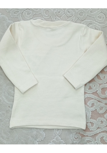 Kız Çocuk Pamuklu Body Ribana Mevsimlik Bebek Body Krem