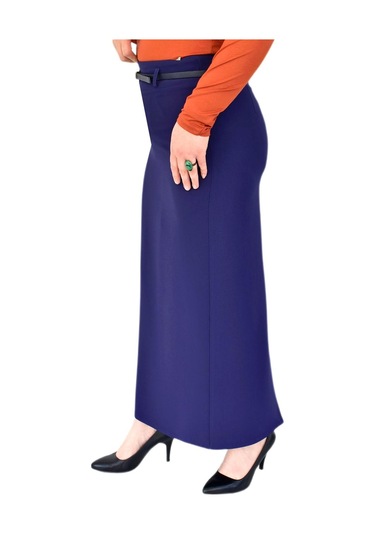Kadın Uzun Etek Kapalı Yırtmaç-2019 Bgl-st01144 Açık Lacivert