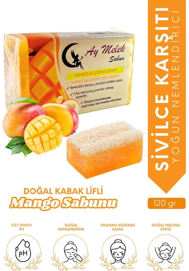 Mango Özlü Doğal Kabak Lifli Güzellik Sabunu Cilt   Etkili Diğer