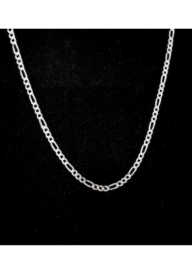 Omar Silver Erkek Figaro Gümüş Kolye Zincir 4,4 Mm