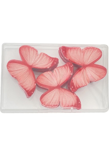 Reedark 60 Adet Kırmızı Renkli Alaca Kelebek Desenli Nohut Unlu Kağıt Pasta Dekorasyonu Fırın Ve Soğuk Tabak Süs Malzemesi Diğer