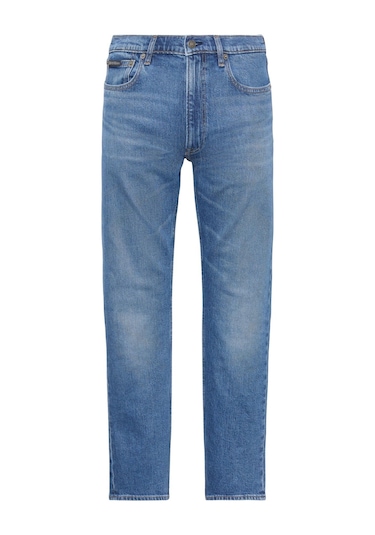 Calvin Klein Erkek Dar Paçalı Düz Kesim Diggory Mavi Jean-13826 Mavi
