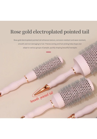 Willowhaven 25mm Yuvarlak Saç Fırçası Seti Profesyonel Kurutma Fön Fırçası