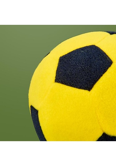 Evidea Soft Futbol Topu Figürlü Yastık - Sarı / Lacivert - 30x30 Cm Sarı / Lacivert