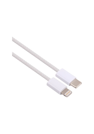 12w Pd Usb-c / Type-c - 8 Pin Veri Kablosu, Kablo Uzunluğu: 1m Beyaz
