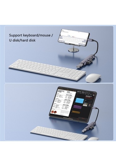 Sones T505 Dizüstü Bilgisayar Telefon Adaptörü Type-c - Usb2.0x2 + Usb3.0 + Tf / Sd Kart Yuvaları Usb Hub