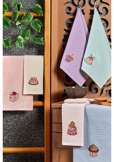 Casnack 6'lı Mutfak Havlusu Seti 40x60 - Pudra