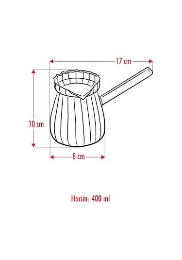 Isıya Dayanıklı Ocakta Kullanmaya Uygun Lüks Borusilikat Cam Cezve 400 Ml