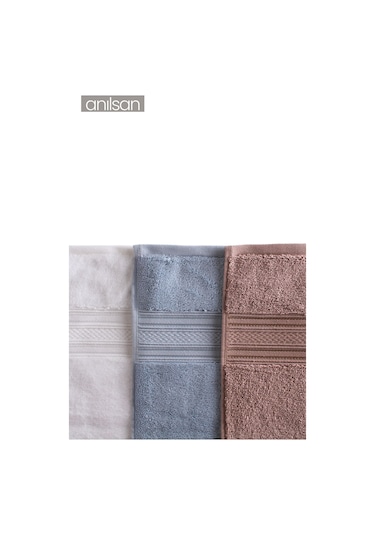 3'lü Süper Soft Bordürlü El Havlusu Seti - 50x90 Cm, 250 Gr, %100 Pamuk, Spa Ve Otel Havlusu Beyaz - Mavi