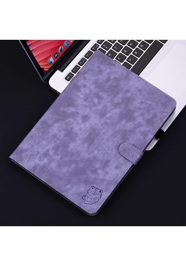 Fastbuy Redmi Pad Se 11 İçin Lüks Deri Kılıf, Manyetik Kapatma,支架 Kart Yuvası, Tam Koruma, Mor