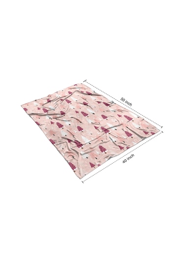 Noel Desenli 40x50 İnç Polar Battaniye, Yumuşak, Hafif Ve Kalın, Erkek, Kadın Ve Çocuk İçin Noel Ağacı Kar