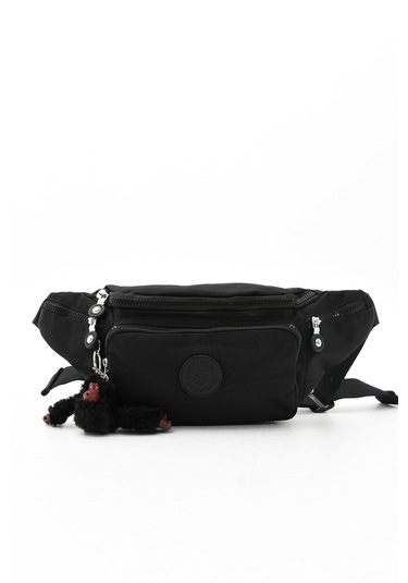 Sanmorris Unisex Su Geçirmez Buruşuk Kumaş Bel Ve Omuz Çantası 3043 Siyah