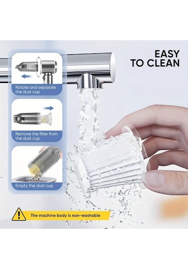 Fochsia Grey 18000pa Güçlü Araç El Süpürgesi 100w Yüksek Güçlü Islak Kuru Hacımlı Pil