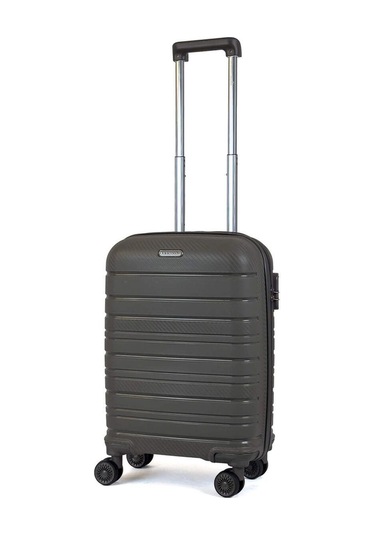 Karbon PP Seyahat Valizi Horizon Serisi Kırılmaz Bavul, Taş - Kabin Boy Taş