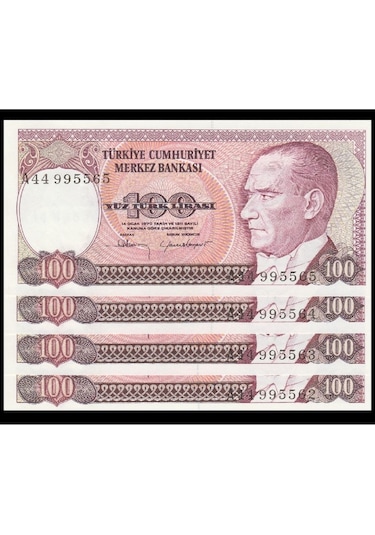 7 Ems A44 4 Adet Seri Talipli 100 Lira Çil