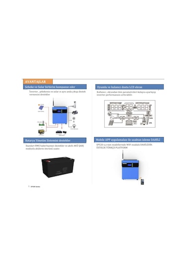 Frecon SP520 3.5 KVA OFFGRID Akıllı İnverter (Aküsüz Çalışma + Dahili Wifi)