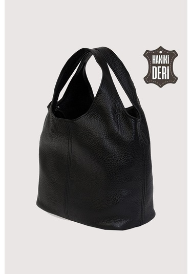 Hakiki Deri Kadın El Çantası Siyah Smr9200-2 Siyah