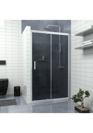 Tekno Duş Silver Capello 6mm Füme Cam 1 Sabit 1 Sürgü İki Duvar Arası Duşakabin Füme