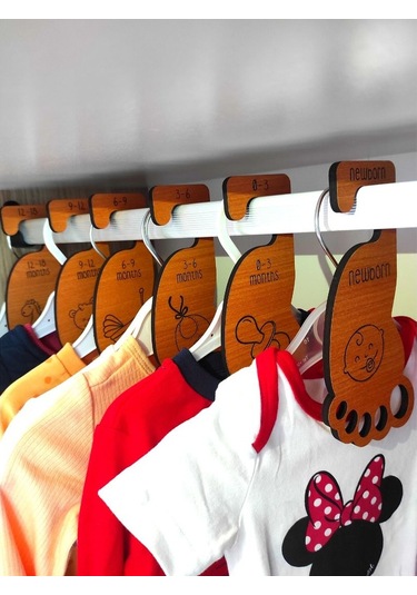 Plakethome Bebek Dolabı Ayracı,Dolap Içi Ahşap Askılık Set,Dolap Düzenleyici