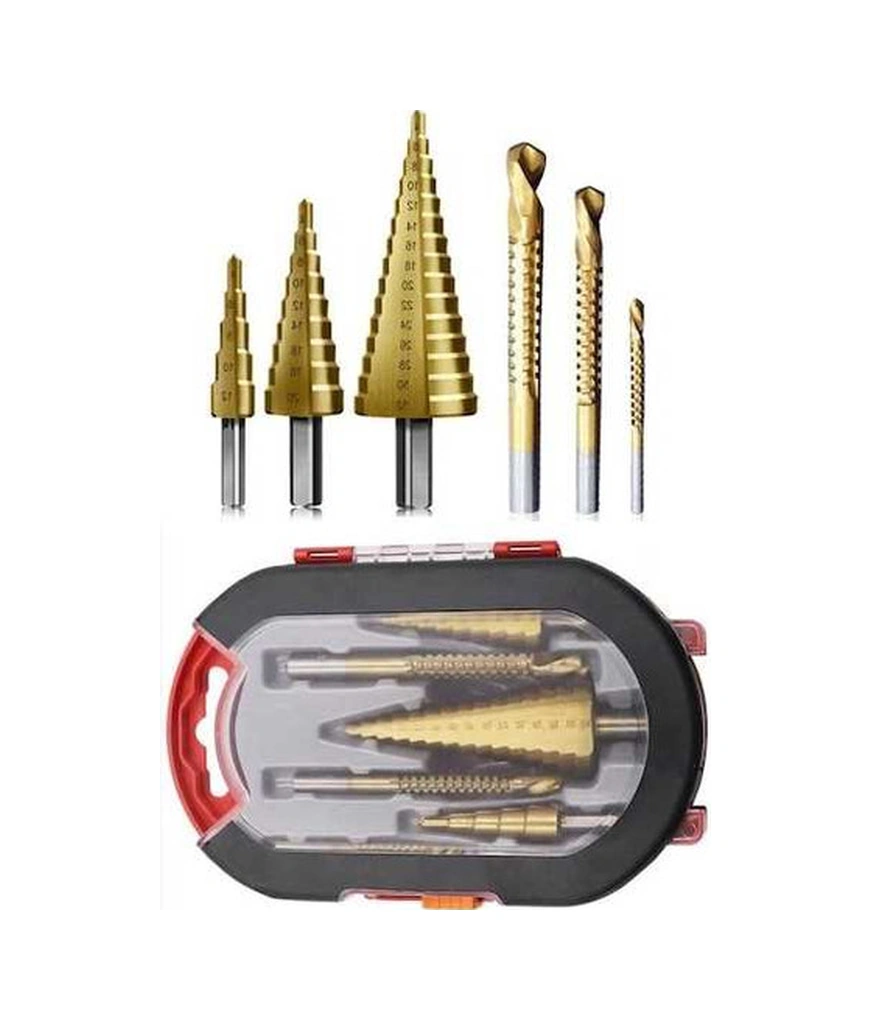 Tongxida 6 Parça Kademeli Matkap Ucu Sac Delme Seti, Özel Kutulu