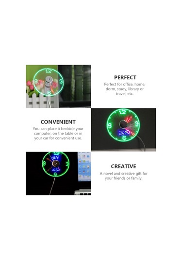 1pc Usb Aydınlık Fan Klima Fanı Usb Powered Fan Usb Masa Fanı