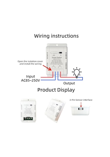 Vkemall Ewelink Wifi Sıcaklık Nem Anahtarı Mobil Telefon App Kontrolü Termostatı