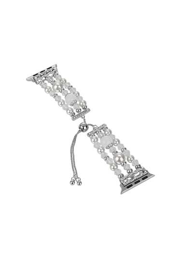 iOS Uyumlu Watch Serisi 8 41mm Boncuklu Oniks Geri Çekilebilir Zincir İzleme Bandı