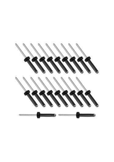 Geeroyoo Jk210313 Siyah Gümüş Çivili Fener, 20 Adet Kapak Contalı Nylon Çift Malzeme Seti