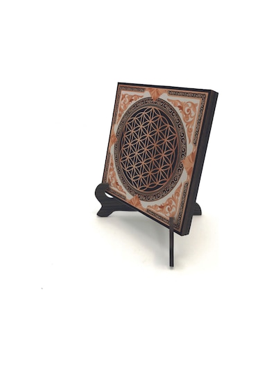 Yaşam Çiçeği Baskılı Mdf Masaüstlük 10x10