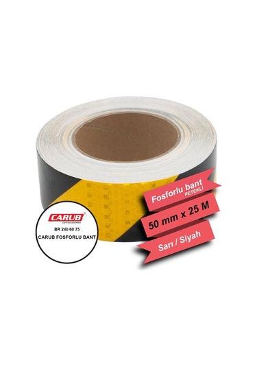 Carub Fosfor Bant Petekli Çapraz 5x25m Sarı- Siyah