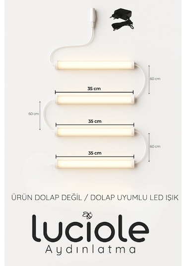 Led Bar Seti 4lü 35 Cm Günışığı Şeffaf Kablo Tak Çalıştır Anahtarlı
