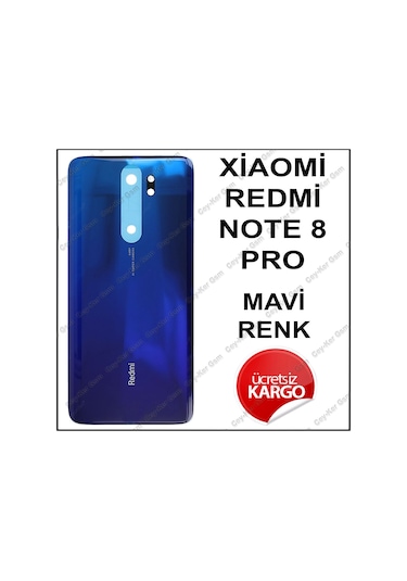 Xiaomi Redmi Note 8 Pro Arka Pil Kapak Cam Batarya Kapağı
