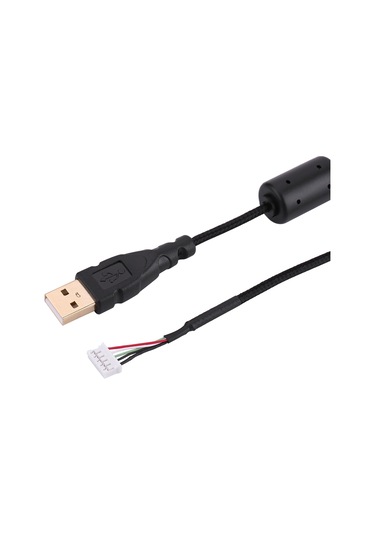 Vkemall Microsoft Logitech Fare Kablosu, Universal Değiştirme, Gümüş Plated Usb, 5-pin Bağlantı, Örgülü Tel, Manyetik Halka, 2m Uzunluk, Siyah