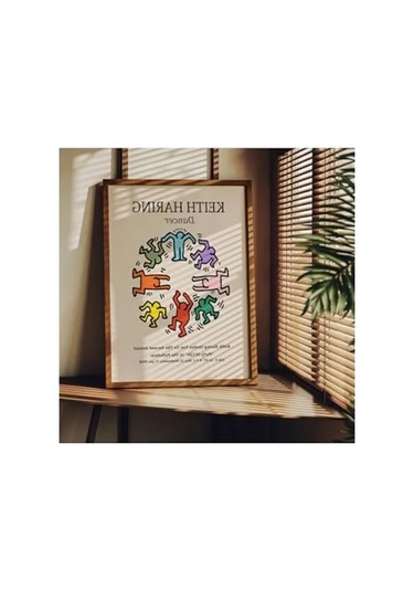 Keith Haring Temalı Modern Dekoratif Poster, 50 X 70 Cm Ölçü