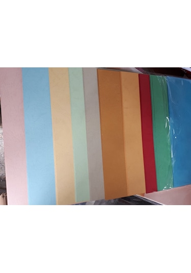Karton ( Fon Kağıdı) Deri Desen Karışık Renk 50 Adet 25 X 35 Ebat