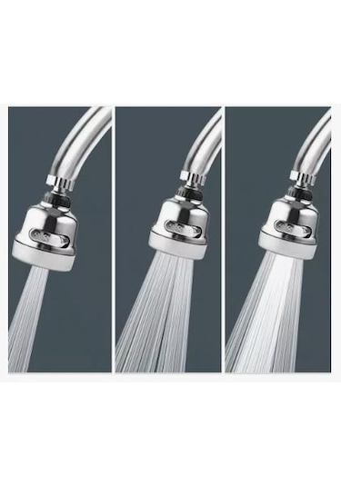 Optana 3 Fonksiyonlu Oynar Başlık Tazyikli Krom Eviye Spiral Batarya Musluk Ucu Çok Renkli