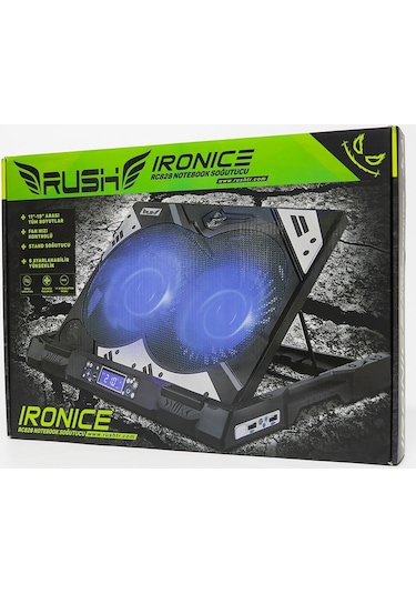 Rush RC828 Ironice Çift Fanlı Led Aydınlatmalı Laptop Notebook Soğutucu