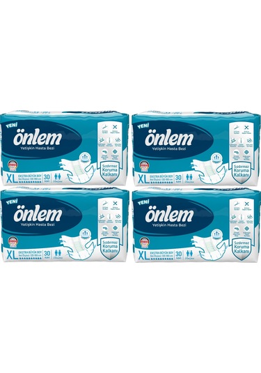 Önlem Bel Bantlı Tekstil Yüzey Hasta Bezi XL 120 Adet