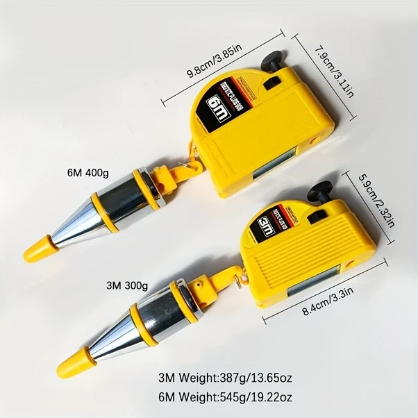 Willowhaven 6 Metre Manyetik Çekül Çekül İpi İnşaat Marangoz Manyetik Taban