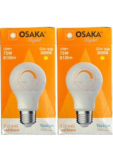 Osaka 10w 75w 3000k Günışığı E27 Duylu Dim Edilebilir Led Ampul 2 Adet