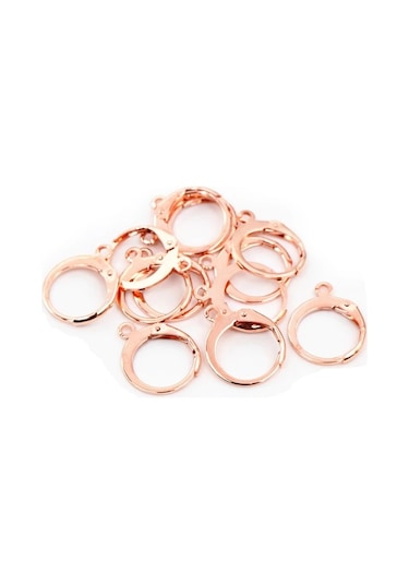 20 Adet Rose Renk Kaplamalı Ay Kanca Küpe Klipsi Küpe Kancası Tak