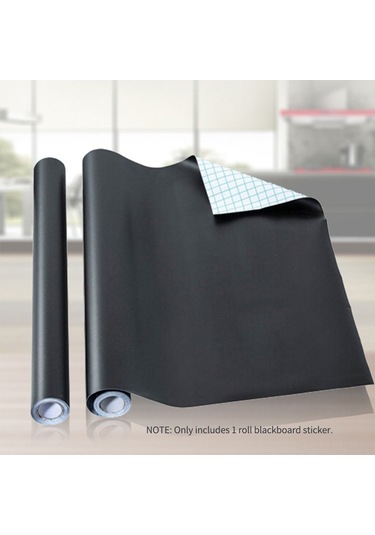 Geeroyoo Taşınabilir Yazı Tahtası Sticker - 45x200cm Vinil Yüzey, Manyetik Tutucu, Kolay Yapıştırma Ve Temizleme, Çocuklar İçin Güvenli Çizim Alanı Siyah