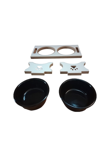 Realwood Seramik Kaseli Kedi Köpek Mama Su Kabı Standı 800 ML